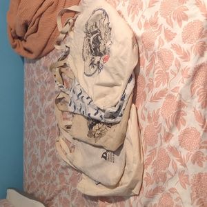 Lot of 5 canvas tote bags